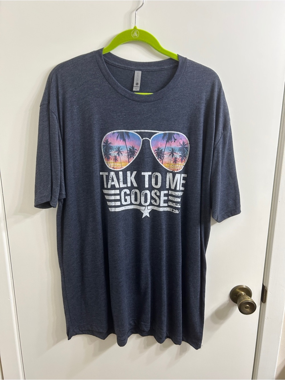 Talk To Me Goose Graphic Tee - Dark Gray/Blue